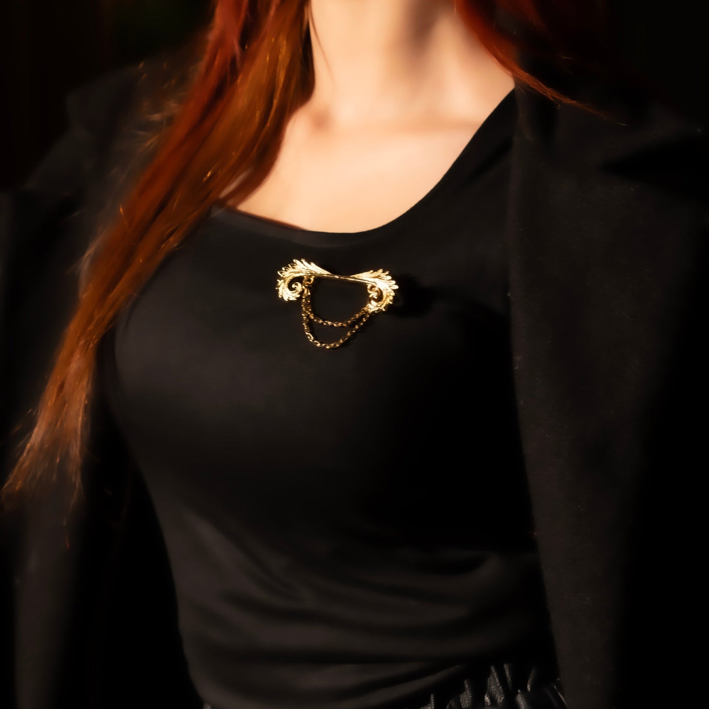 Aurea Plume Duo Brooch