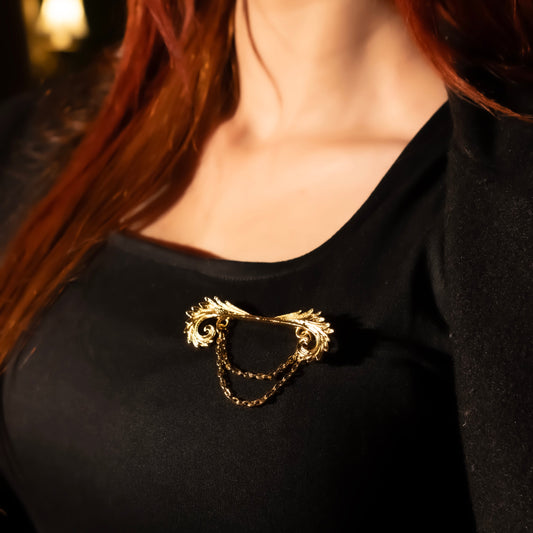 Aurea Plume Duo Brooch