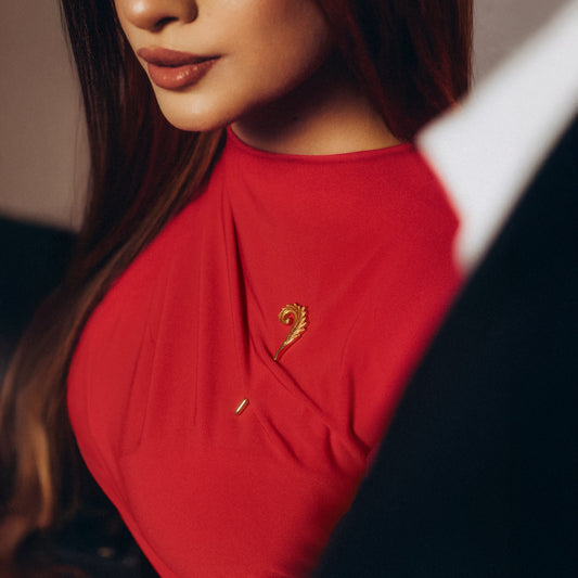 Aurea Plume Solis Brooch For Her