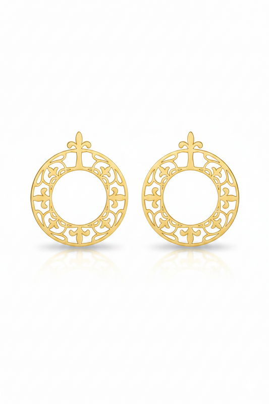 Golden Legacy Round Earrings
