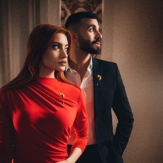 Him & Her Aurea Plume Brooch